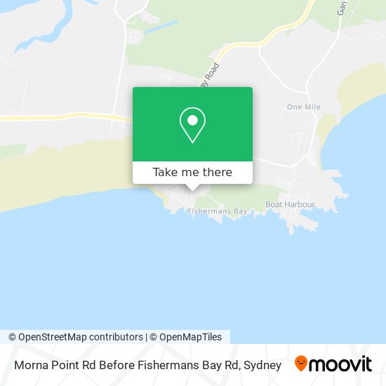 Morna Point Rd Before Fishermans Bay Rd map