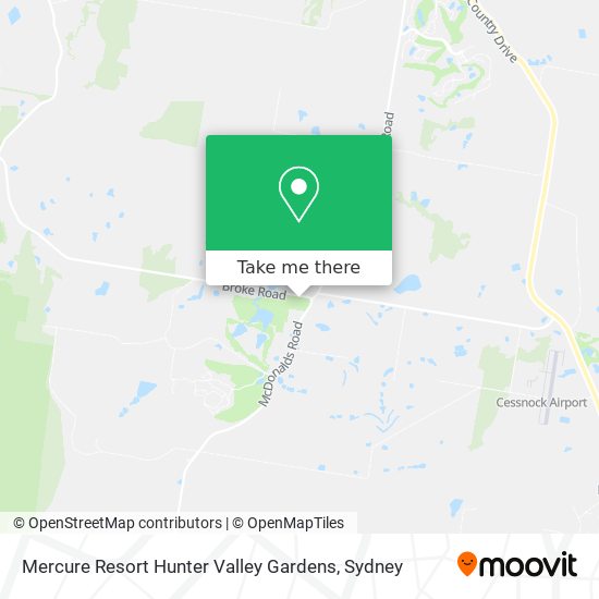 Mercure Resort Hunter Valley Gardens map