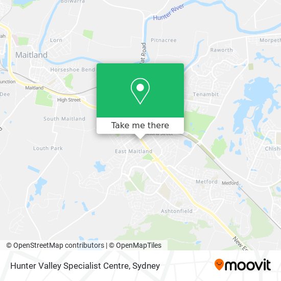 Hunter Valley Specialist Centre map