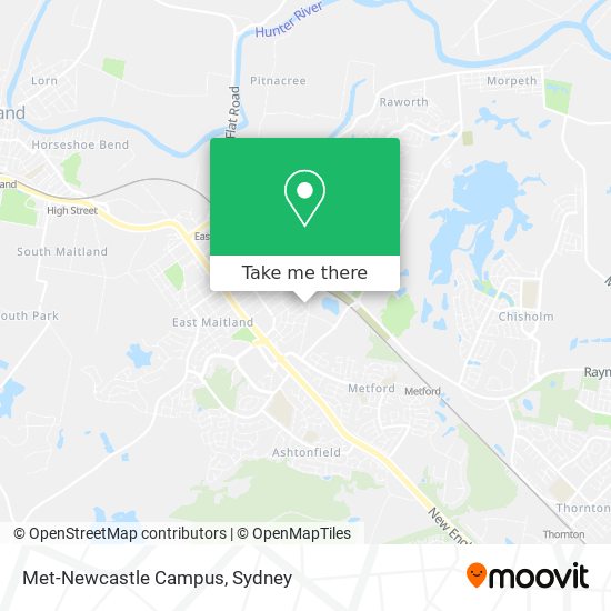 Mapa Met-Newcastle Campus