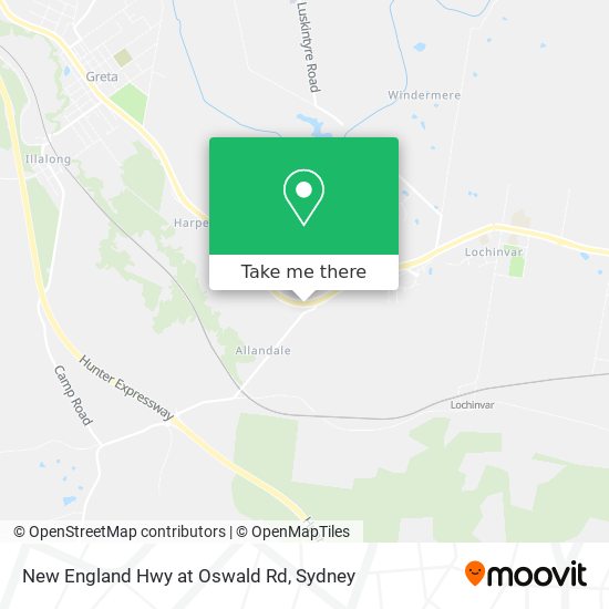 New England Hwy at Oswald Rd map