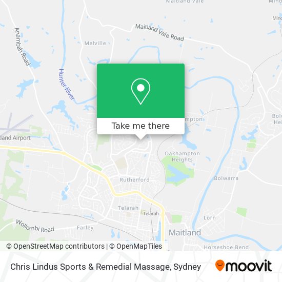 Mapa Chris Lindus Sports & Remedial Massage