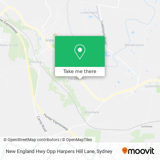 Mapa New England Hwy Opp Harpers Hill Lane