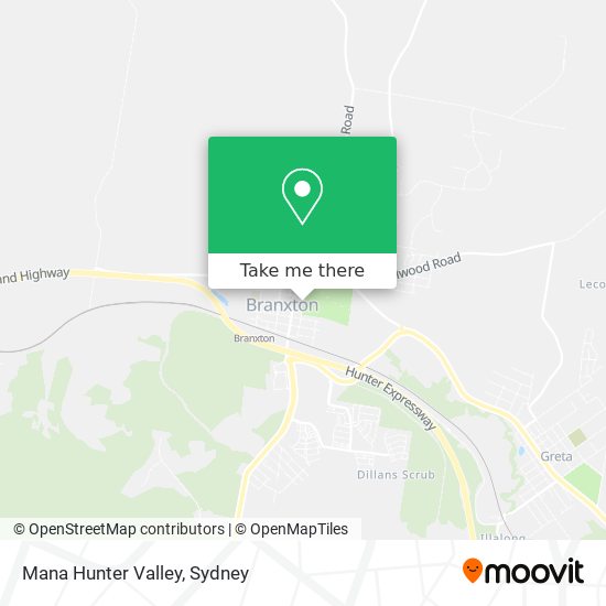 Mana Hunter Valley map