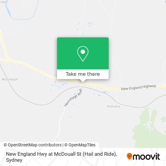 New England Hwy at McDouall St (Hail and Ride) map