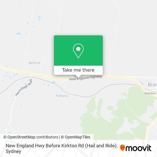 New England Hwy Before Kirkton Rd (Hail and Ride) map