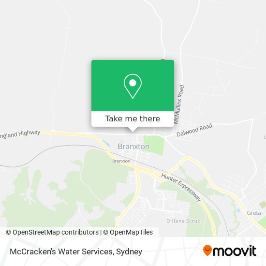 Mapa McCracken's Water Services