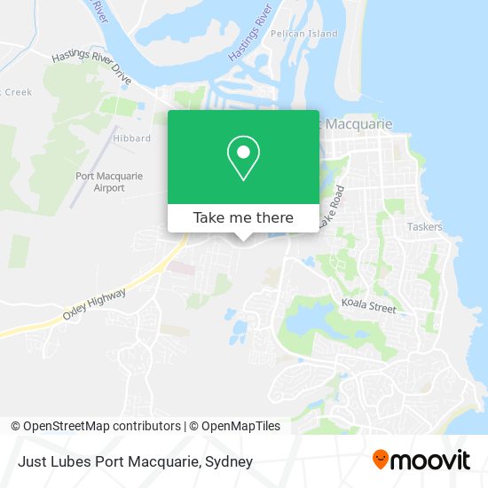 Just Lubes Port Macquarie map
