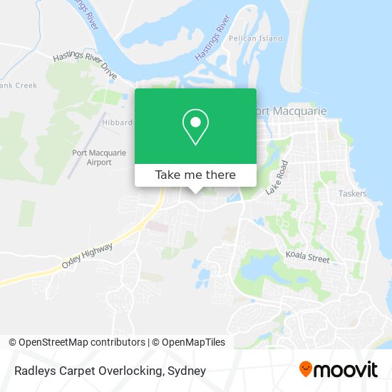 How to get to Radleys Carpet Overlocking in Port Macquarie by Bus or Train?