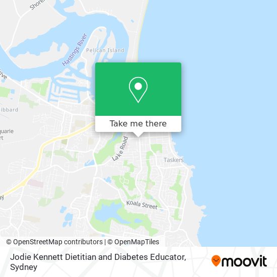 Jodie Kennett Dietitian and Diabetes Educator map