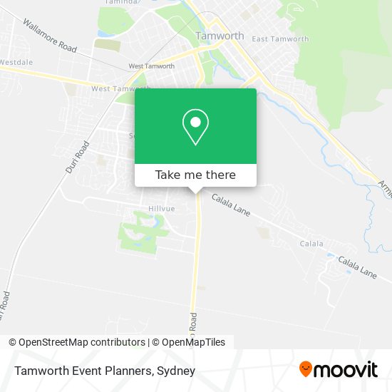 Tamworth Event Planners map