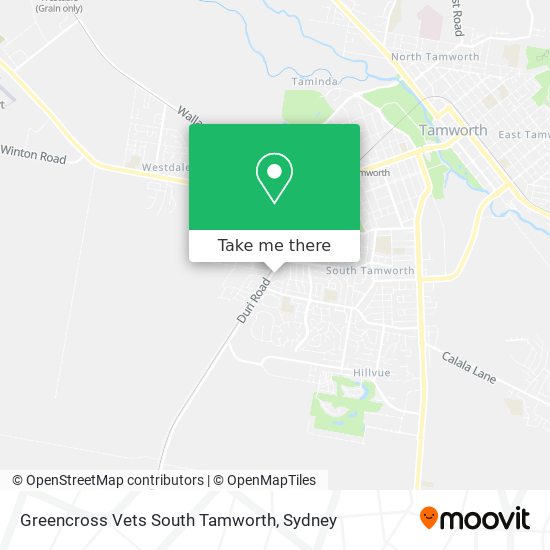 Greencross Vets South Tamworth map