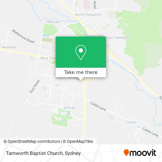 Tamworth Baptist Church map