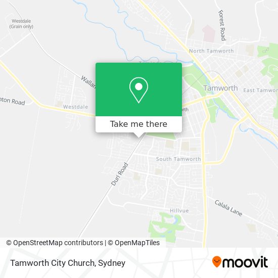 Tamworth City Church map