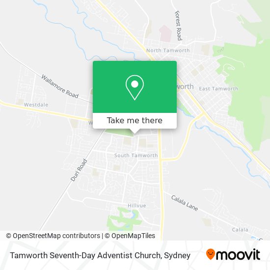 Mapa Tamworth Seventh-Day Adventist Church