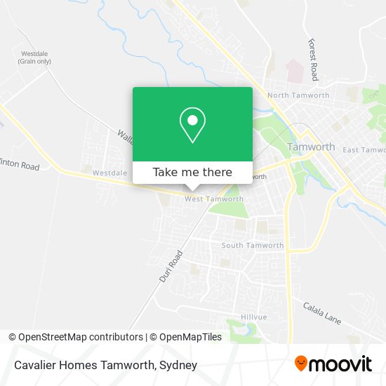 Mapa Cavalier Homes Tamworth