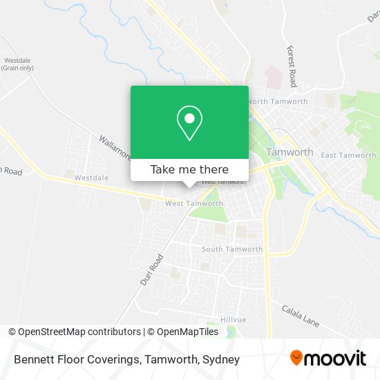 Bennett Floor Coverings, Tamworth map