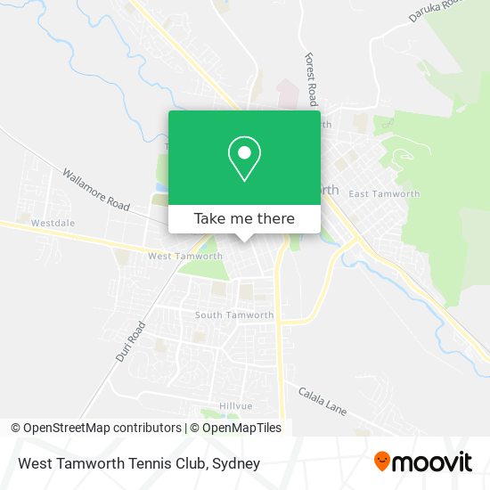 West Tamworth Tennis Club map