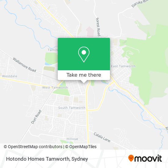 Mapa Hotondo Homes Tamworth