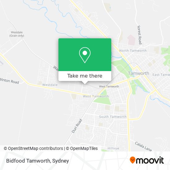 Mapa Bidfood Tamworth