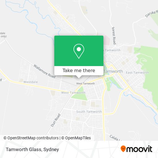 Tamworth Glass map