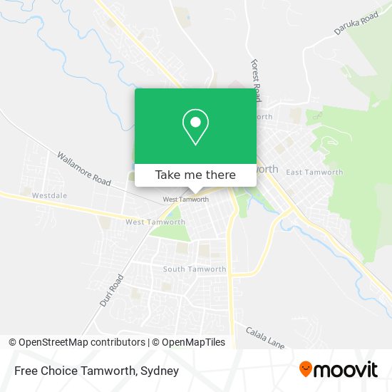 Free Choice Tamworth map