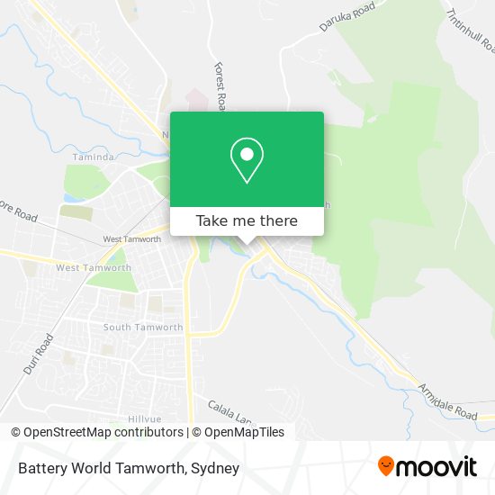 Mapa Battery World Tamworth