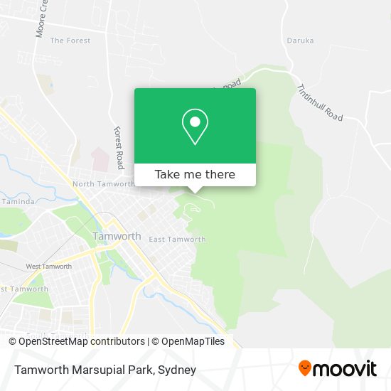 Tamworth Marsupial Park map