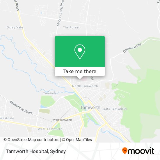 Mapa Tamworth Hospital