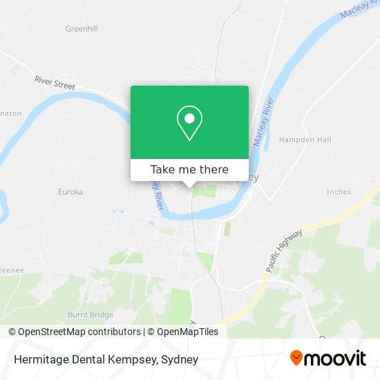 Hermitage Dental Kempsey map