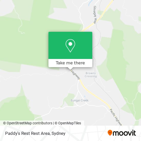 Paddy's Rest Rest Area map
