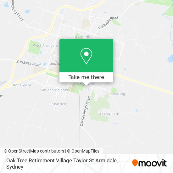 Mapa Oak Tree Retirement Village Taylor St Armidale