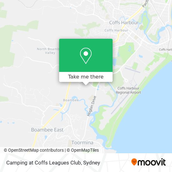 Camping at Coffs Leagues Club map