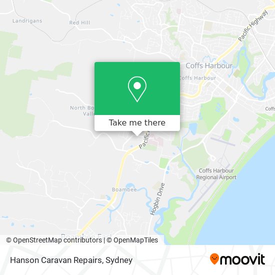 Hanson Caravan Repairs map