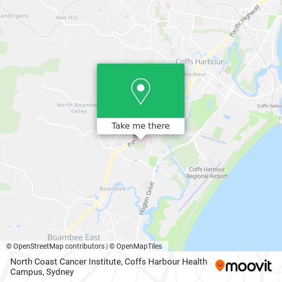 North Coast Cancer Institute, Coffs Harbour Health Campus map