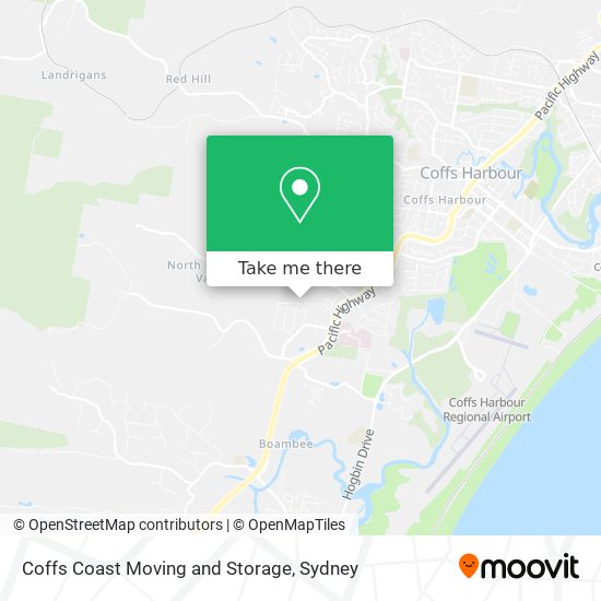 Mapa Coffs Coast Moving and Storage