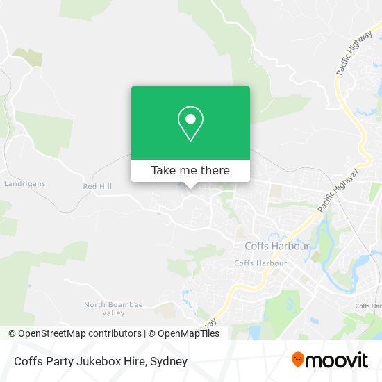 Coffs Party Jukebox Hire map