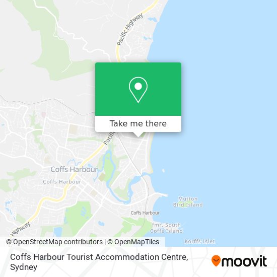 Mapa Coffs Harbour Tourist Accommodation Centre