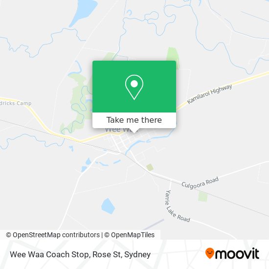 Wee Waa Coach Stop, Rose St map