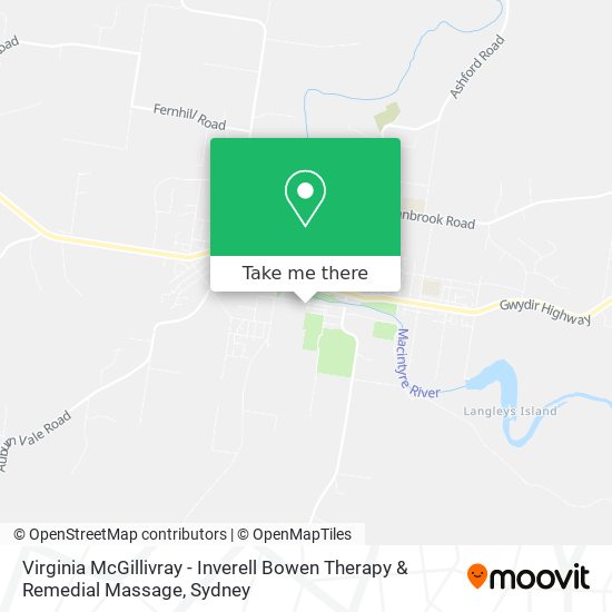 Mapa Virginia McGillivray - Inverell Bowen Therapy & Remedial Massage