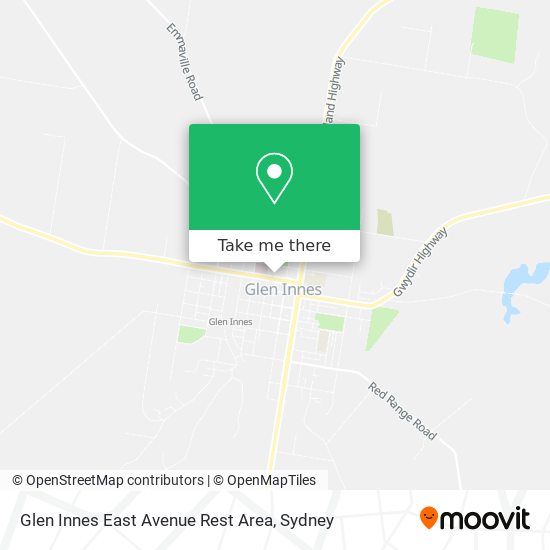 Mapa Glen Innes East Avenue Rest Area