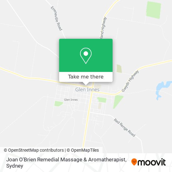 Mapa Joan O'Brien Remedial Massage & Aromatherapist