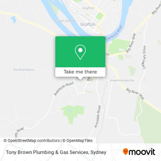 Tony Brown Plumbing & Gas Services map