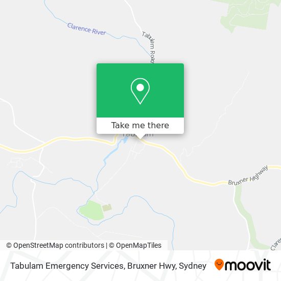 Tabulam Emergency Services, Bruxner Hwy map