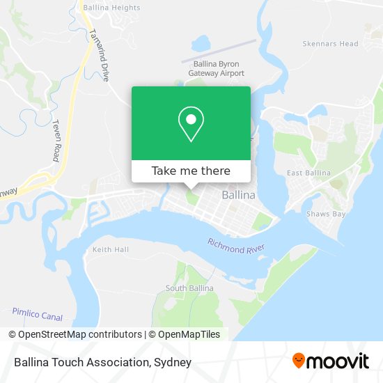 Ballina Touch Association map