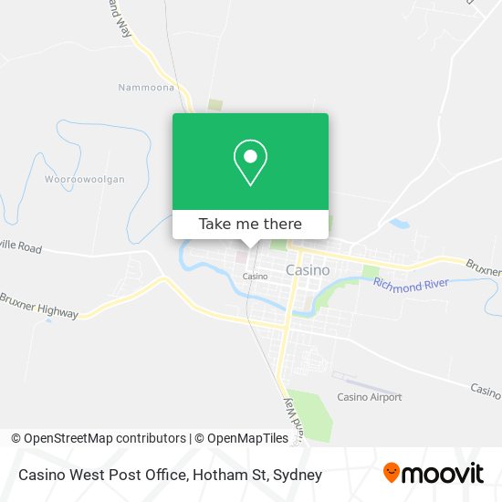 Casino West Post Office, Hotham St map