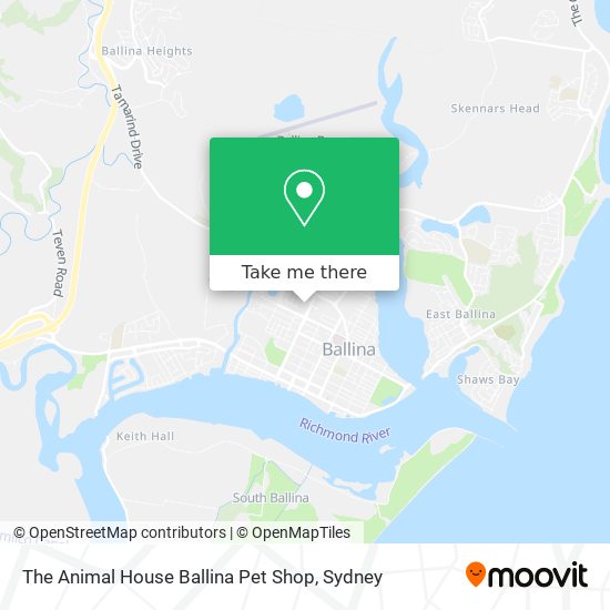 The Animal House Ballina Pet Shop map