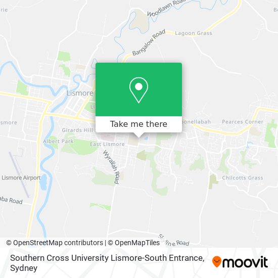 Southern Cross University Lismore-South Entrance map