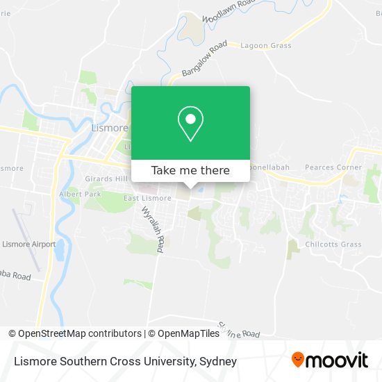 Lismore Southern Cross University map