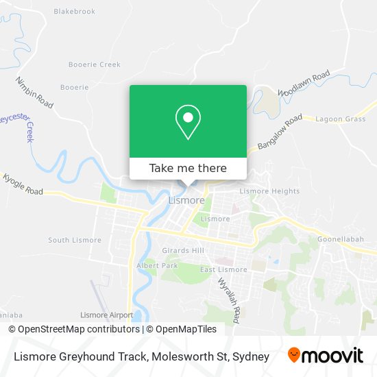 Lismore Greyhound Track, Molesworth St map